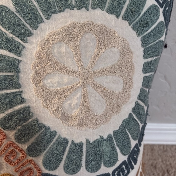 Pier One Stitched pillowcase
Turquoise, gold , orange , brown
17x17 - Picture 2 of 4